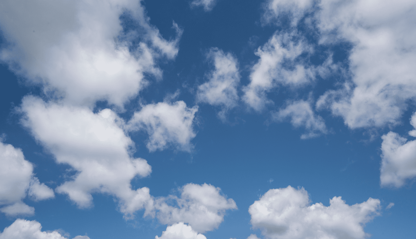 White clouds against a blue sky