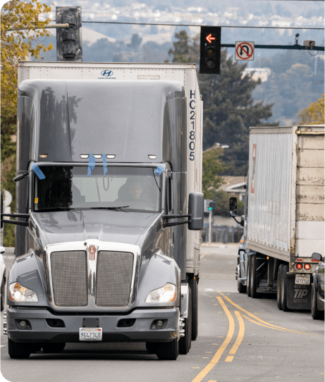 Truck in urban traffic