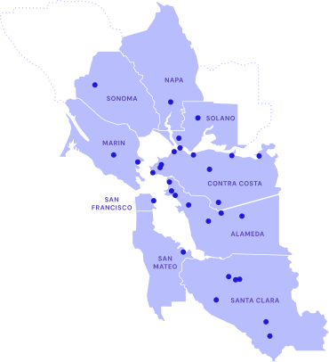 Map with our air monitoring sites